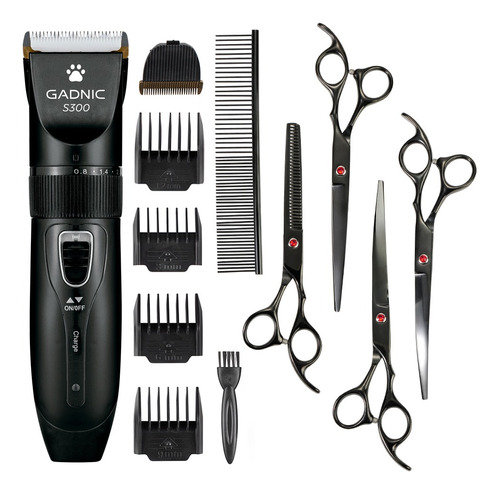 Set 4 Tijeras Peluquería + Máquina De Cortar Pelo Canina