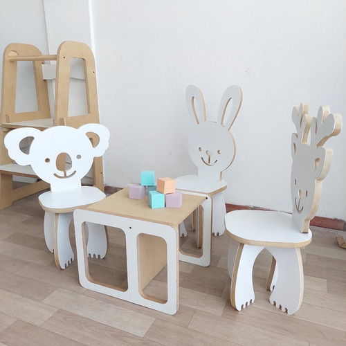 Silla De Madera Mdf De Animales - Sillita Infantil / Niños