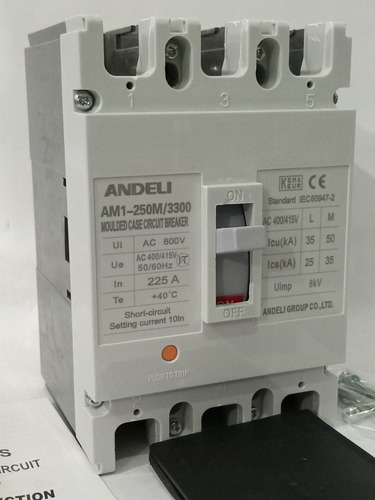 Breaker Caja Moldeada Am1-250-225a, 3 X 225amp, Andeli...