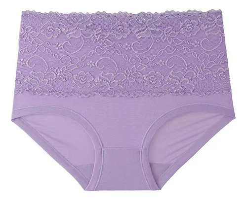 Bragas Sexy De Algodón Con Encaje De Cintura Alta, 4 Piezas
