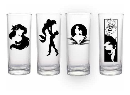 Set De Vasos Altos La Sirenita - Disney - Ariel