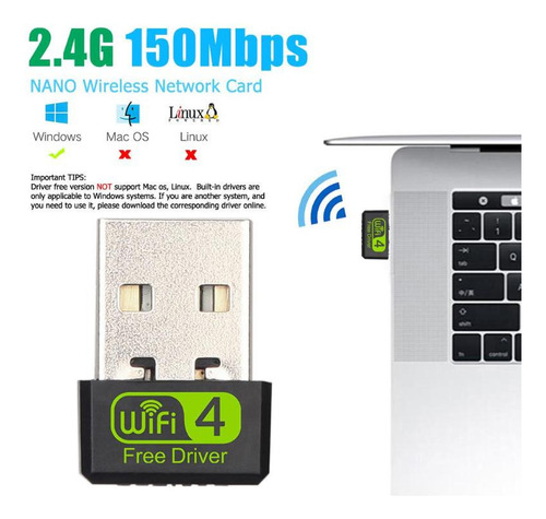Adaptador Wifi 150mbps Usb Pc Laptop - Incluye Driver (e003)