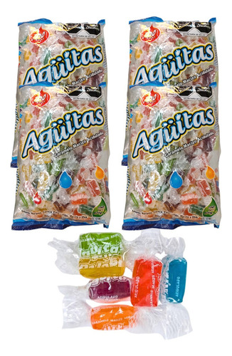 Caramelo Aguitas Naranja Cereza Pina Limon Menta Uva 1200 Pz