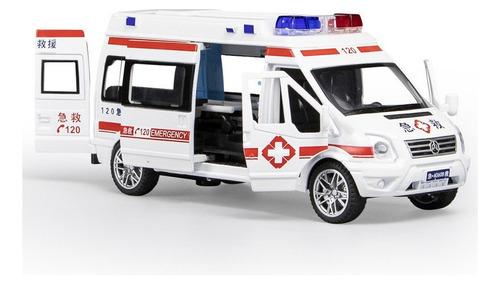 Simulación 1/32 Ambulancia Coche Policía Modelo Juguete Con