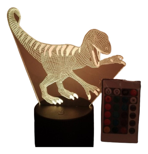 Lampara Led 3d Dinosaurio Rex Con Control Remoto Incluido