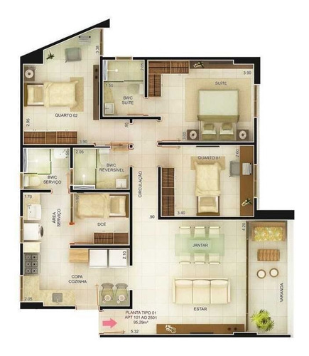 Imagem 10 de 13 de Apartamento À Venda, 63 M² Por R$ 358.000,00 - Estados - João Pessoa/pb - Ap0512