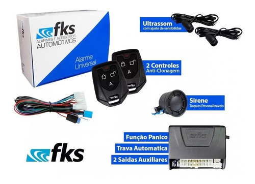 Imagem 3 de 4 de Alarme Fks Fk902 Sb Completo Universal Todos Os Carros 12v