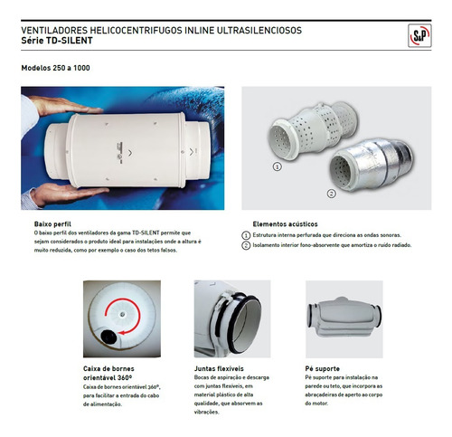 Exaustor Helicocentrífugo In-line Td-250/100 Silent 220v S&p