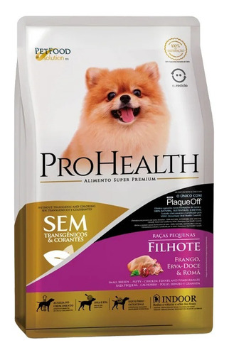 Ração Prohealth Super Premium Cães Filhotes 2,5kg- Plaqueoff