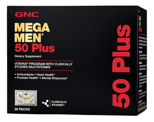 Suplemento Gnc Mega Men 50 Plus Vitapak, 30 Paquetes