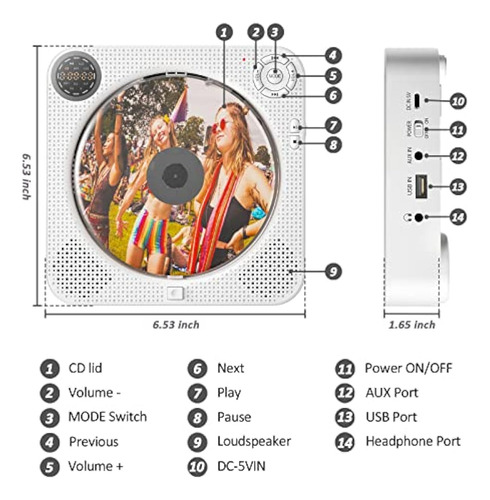 Reproductor De Cd Portátil, Reproductor De Cd Portátil Con
