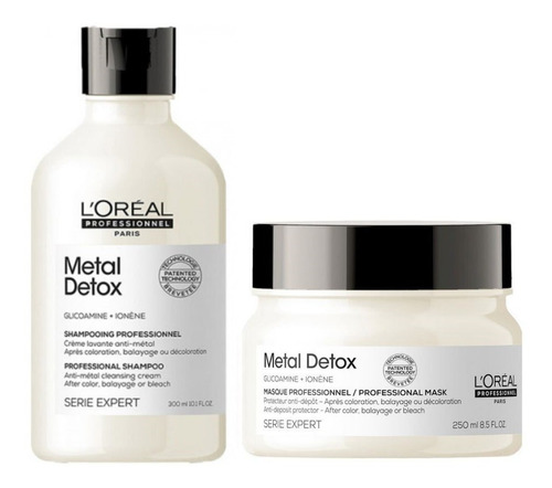 Imagen 1 de 1 de Pack Loreal Pro Metal Detox Shampoo + Mascara