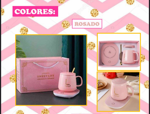 Imagen 4 de 7 de Taza Calentador Eléctrico + Cucharadita Dorada + Caja