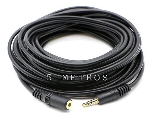 Cable Extension Audio 3.5 Stereo Macho A Hembra Por 5 Mts