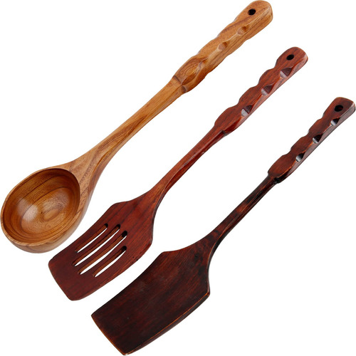 Espatula Madera Cuchara Para Cocinar Juego Herramienta Wok