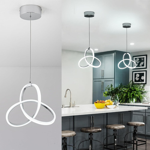 ''lámpara Colgante Led 16w, Altura Ajustable, Moderna Para C