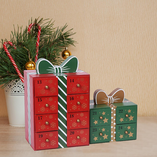 Calendario De Adviento De Madera Para Navidad, Para
