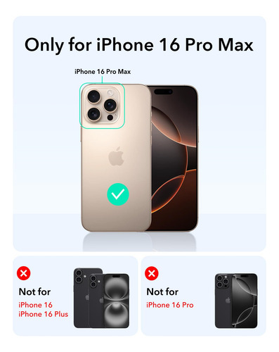 Funda De Teléfono Esr Para iPhone 16 Pro Max Con Control De Cámara Transparente