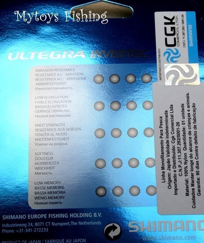 Imagem 4 de 4 de Linha Ultegra Invisitec 300m 0,255mm Pesca Original Shimano