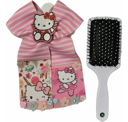 Set Moño Y Cepillo Hello Kitty