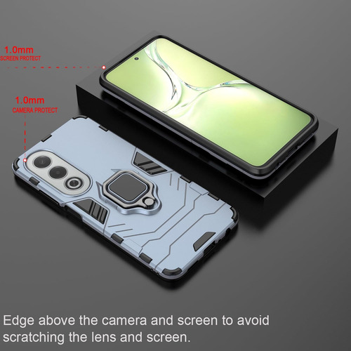Funda Uso Rudo Carcasa Para Oppo A80 5g/a3 Pro/k12x 5g+mica Azul Oppo A80 5g / Oppo A3 Pro/oppo K12x 5g