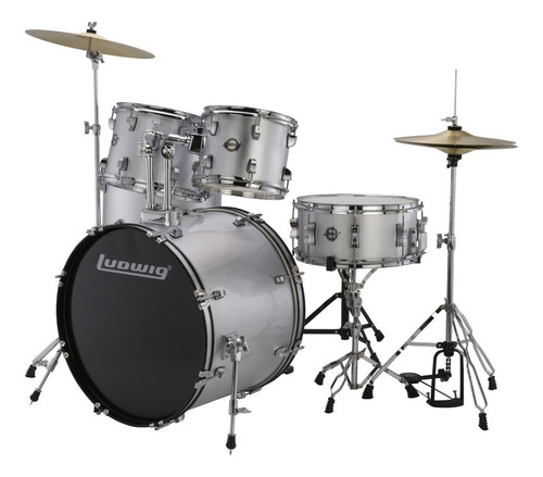 Batería De 5 Tambores Ludwig Accent Lc19515 Blanco Sparkle