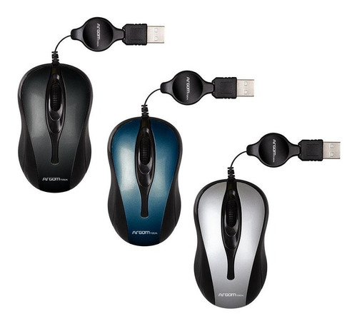 Argom Ms08 Mouse Óptico Retráctil Usb  