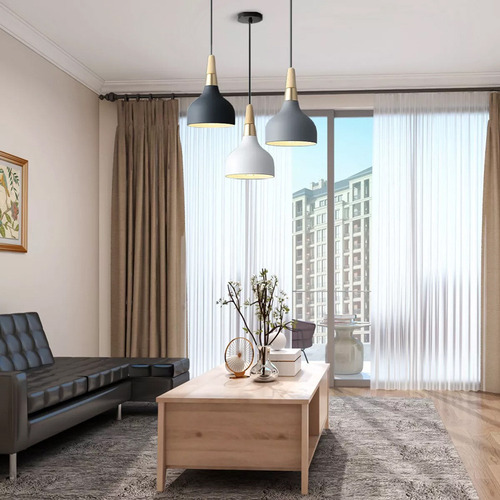Lámpara Colgante Decorativa Moderna Ajustable Con Bombillas Estructura Blanco