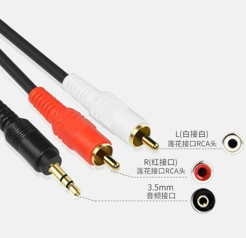 Imagen 5 de 9 de Cable De Audio Auxiliar Plug 3.5 A Rca 1 Metro