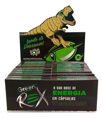 Energetico Geen Rex 96 Capsulas Cafeina Taurina Arginina Veg Sabor Sem sabor