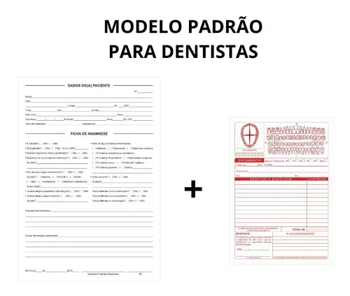 03 Blocos Ficha Anamnese Consultório Dentista Odontológico