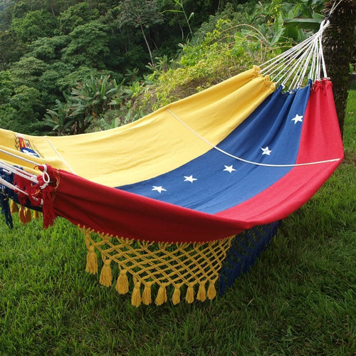 Imagen 2 de 5 de Hamaca Tamaño King Size Modelo Bandera De Venezuela Tricolor