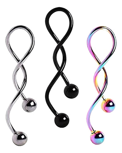 Pendientes Helix Con Forma De Ombligo Torcido, 3 Unidades