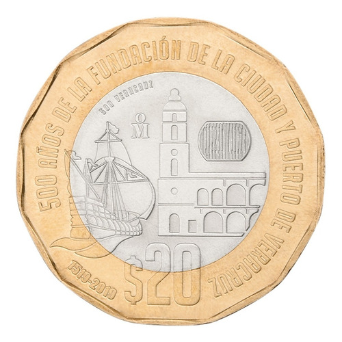Lote 10 Monedas Conmemorativa 500 Años Fundación De Veracruz