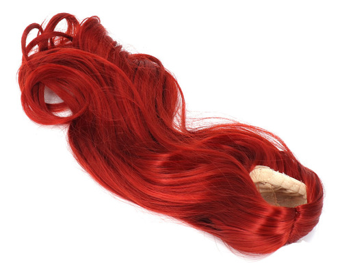 Peluca Roja Con Forma De Muñeca Con Separación Central, Larg