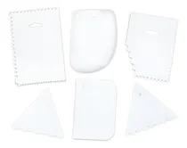 Comprar Set X 6 Piezas Cornet Espatula Dentada Curvo Ayudante Cocina Color Blanco