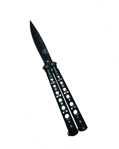 Navaja Cuchillo Tactico Estilete Mariposa Negro Plata