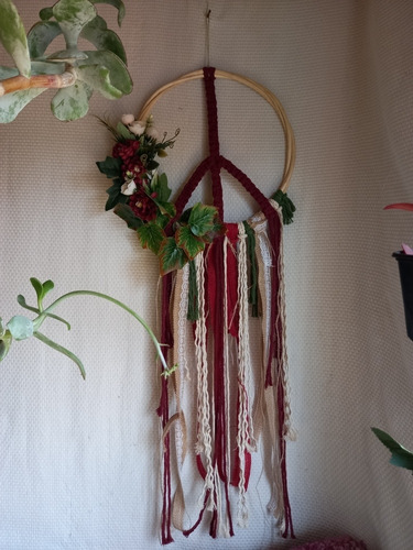 Imagen 1 de 3 de Atrapasueños Paz . Hecho A Mano Y Técnica Macramé.