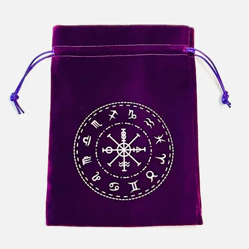 CREATCABIN 2 Bolsas De Terciopelo Para Tarot Con Cordones - Diseños De 12 Constelaciones Y Árbol De La Vida, 18x13 Cm, Negro