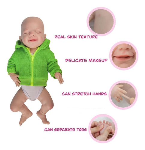 Muñeca Bebe Reborn April Silicona Solida Realista Flexible