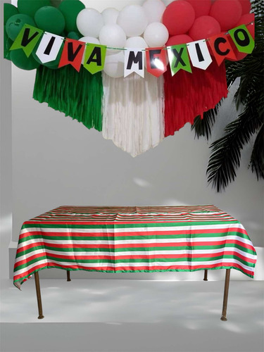 Mantel Para Mesa Rectangular Mexicano Septiemb 2 M + Regalo