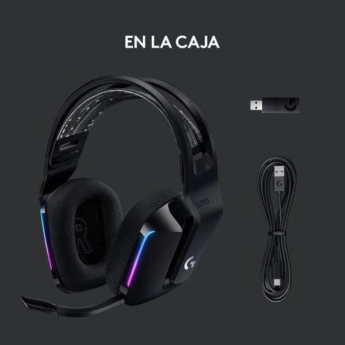 Imagen 9 de 11 de Audífonos gamer inalámbricos Logitech G Series G733 negro con luz rgb LED