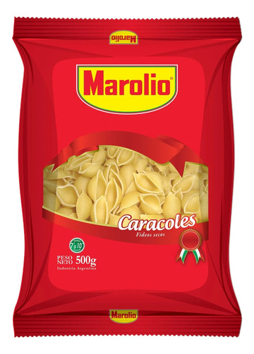 Fideos Marolio Caracol 500  Gramos Pack 12 Unid