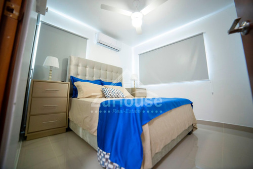 Penthouse Amueblado 3 Habitaciones/3 Baños/terraza/bbq Y Jacuzzi En Res. Con Piscina Santiago Ajda05 A