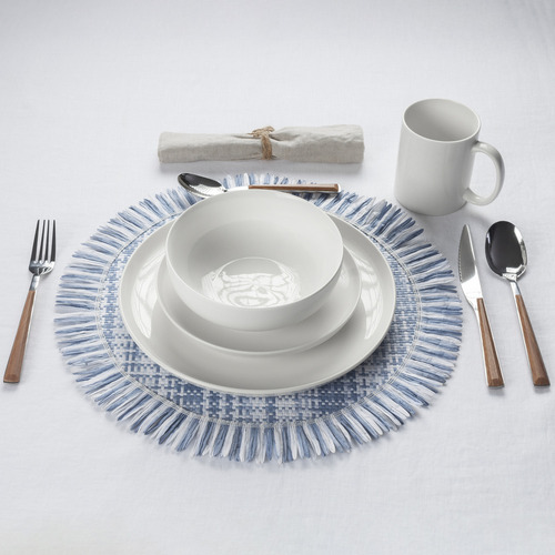 Set De Manteles Crown Baccara Jonaazul 4 Piezas Color Azul SETJONAAZUL