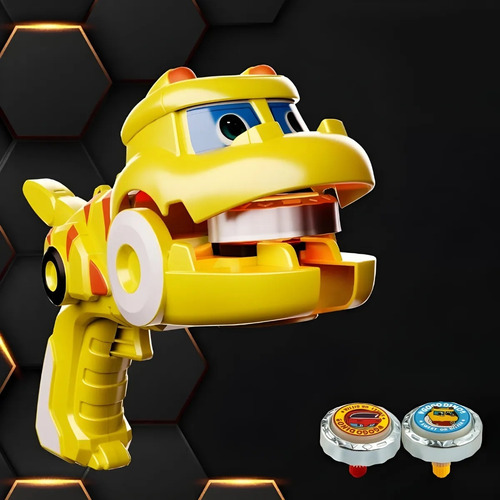 Beyblade Dino Amarelo Novidade Brinquedos Com Lançador