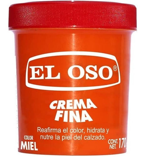 Crema Fina Para Zapatos Y Artículos De Piel, El Oso - 170g Color Miel