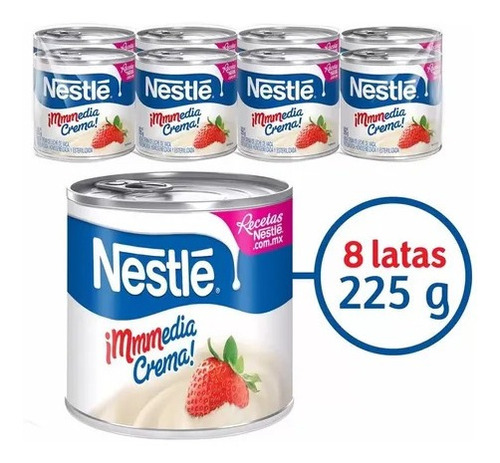 Media Crema Nestlé 8 Pzas De 225 G C/u