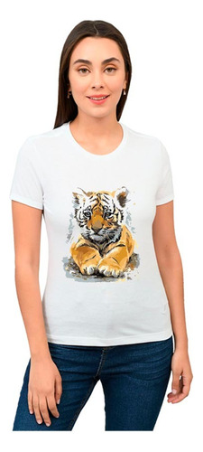 Playera Tigre Mujer Animales Diseño 1287 Playeras Beloma