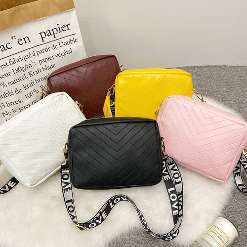 Bolso Bandolera De Cuero Pu Simple De Moda Para Mujer